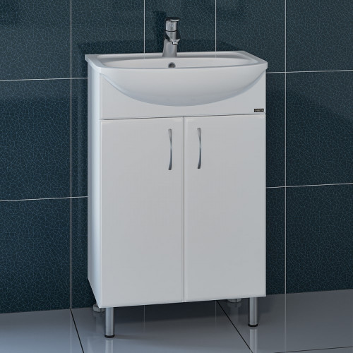 Тумба под раковину СанТа Уют 55 Белая МДФ / ЛДСП