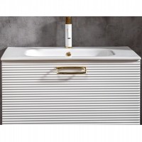 Тумба под раковину Boheme Armadi Art Vallessi Avangarde Linea 80 842-080-WG подвесная Белая Золото МДФ / ЛДСП