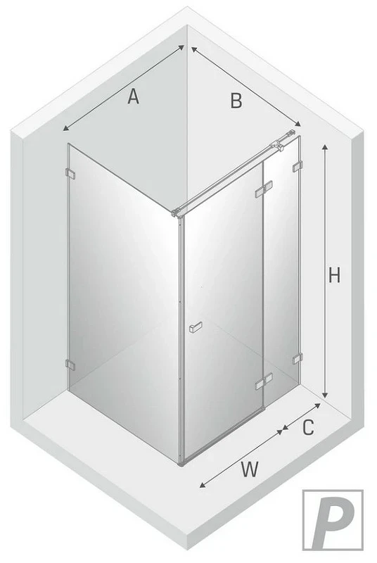 Душевой уголок New Trendy Avexa Black 100x100 R EXK-1591 профиль Черный стекло прозрачное