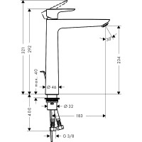 Смеситель для раковины Hansgrohe Talis E 71716000 Хром латунь