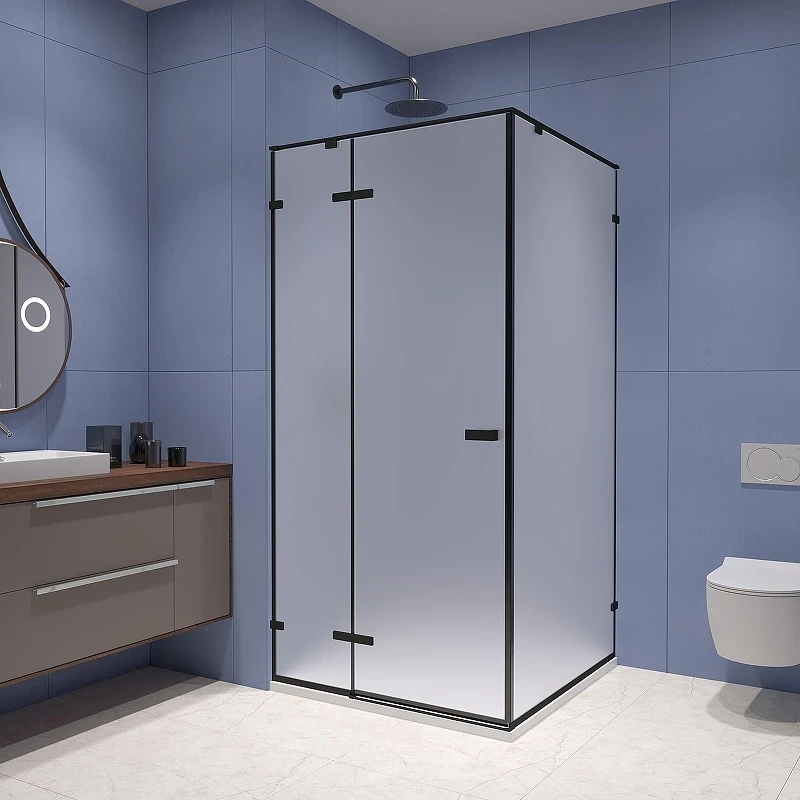 Душевой уголок RGW Stilvoll (Стилвол) SV-030B 100х100 353203000-24 профиль Черный стекло матовое-сатинат