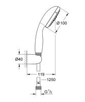 Душевой гарнитур Grohe Tempesta New 27799001 Хром пластик на стену