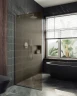 Душевая перегородка Maybah Glass MGD-697-5у 790x1950 в узком профиле Хром матовый стекло бронзовое матовое