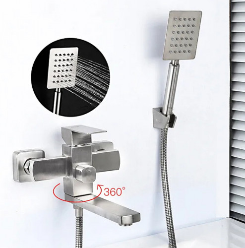 Смеситель для ванны Frap H802 F32802 универсальный Нержавеющая сталь нержавеющая сталь на стену