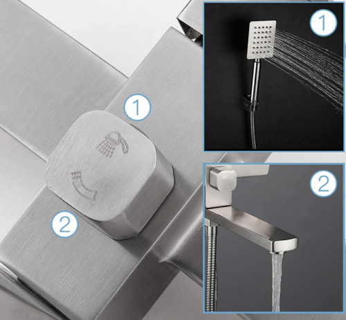 Смеситель для ванны Frap H802 F32802 универсальный Нержавеющая сталь нержавеющая сталь на стену