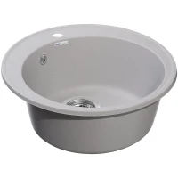 Кухонная мойка GranFest Quarz GF-Z08 Серая искусственный камень (литьевой мрамор) встраиваемый