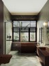 Душевая перегородка Maybah Glass MGD-732-6ш 890x1950 в широком профиле Черный стекло прозрачное