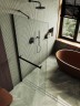 Душевая перегородка Maybah Glass MGD-732-6ш 890x1950 в широком профиле Черный стекло прозрачное