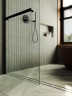 Душевая перегородка Maybah Glass MGD-732-6ш 890x1950 в широком профиле Черный стекло прозрачное