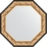Зеркало Evoform Octagon 80х80 BY 3846 в багетной раме - Барокко золото 106 мм стекло