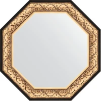 Зеркало Evoform Octagon 80х80 BY 3846 в багетной раме - Барокко золото 106 мм стекло