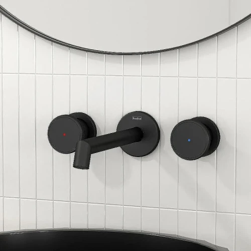 Смеситель для раковины Teska Grande Shine E5318 Черный матовый