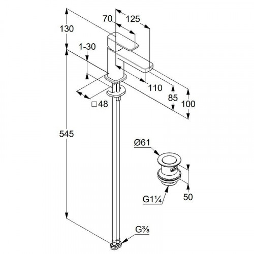 Смеситель для раковины Kludi Renon 422665375 Белый матовый латунь