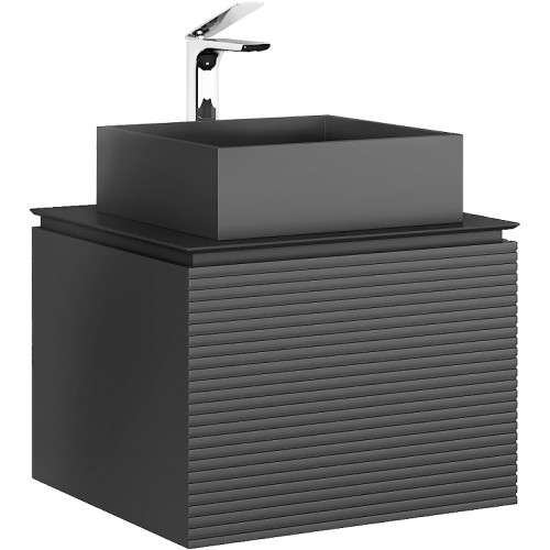 Тумба под раковину Jorno Stone 60 Stn.01.60/P/A/JR подвесная Антрацит МДФ / ЛДСП