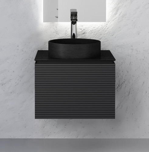 Тумба под раковину Jorno Stone 60 Stn.01.60/P/A/JR подвесная Антрацит МДФ / ЛДСП