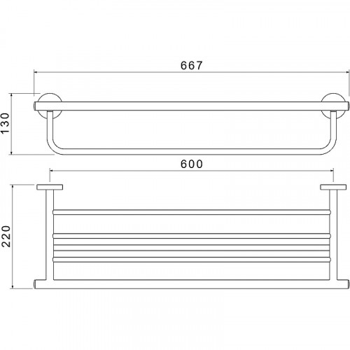 Полка для полотенец Aquatek Оберон AQ4215MB Черная матовая