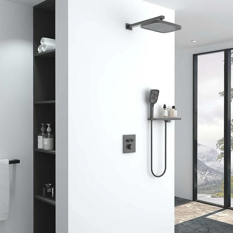 Душевая система Vincea Inspire VSFW-321MT1RGM с термостатом Вороненая сталь