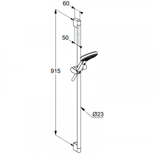 Душевой гарнитур Kludi Dive 6991005-00 Хром латунь на стену