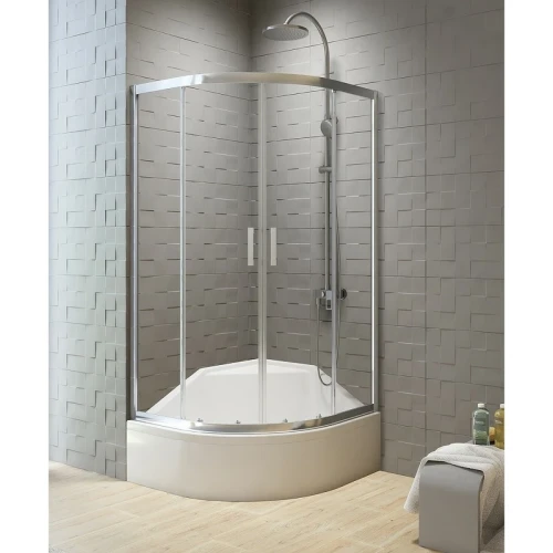 Душевой уголок New Trendy New Varia Chrome 90х90 K-0497 профиль Хром стекло прозрачное