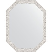 Зеркало Evoform Octagon 53x68 BY 7002 в багетной раме - Чеканка белая 46 мм стекло