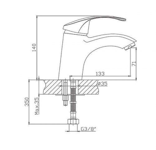 Смеситель для раковины Cron CN1021 Хром