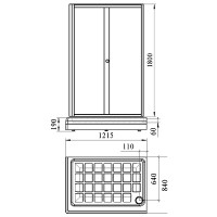 Душевой уголок Radomir Верчелли 120x80 L 1-03-6-1-0-0121 профиль Черный стекло матовое