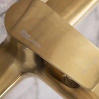Смеситель для ванны WasserKRAFT Aisch 5501 Золото матовое латунь на стену