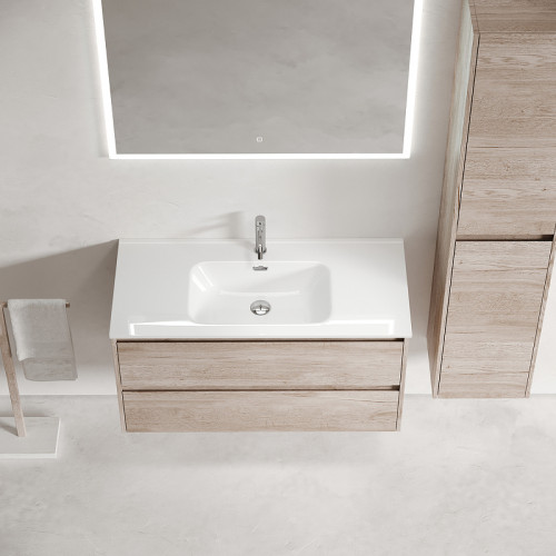 Тумба под раковину Sancos Libra 100 LB100EG подвесная Дуб галифакс натуральный МДФ / ЛДСП