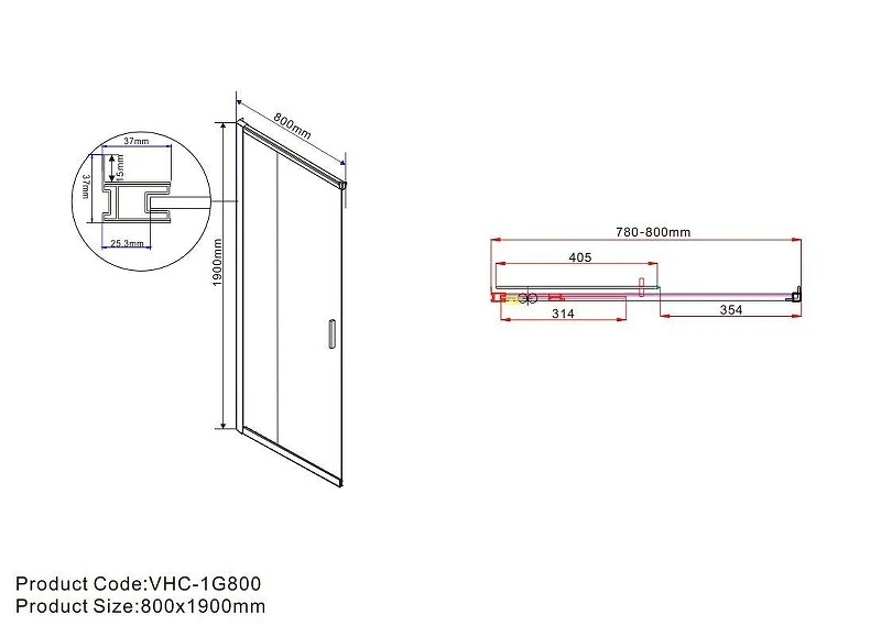Душевой уголок Vincea Garda 90x80 VSS-1G8090CLBN профиль Брашированный никель стекло прозрачное