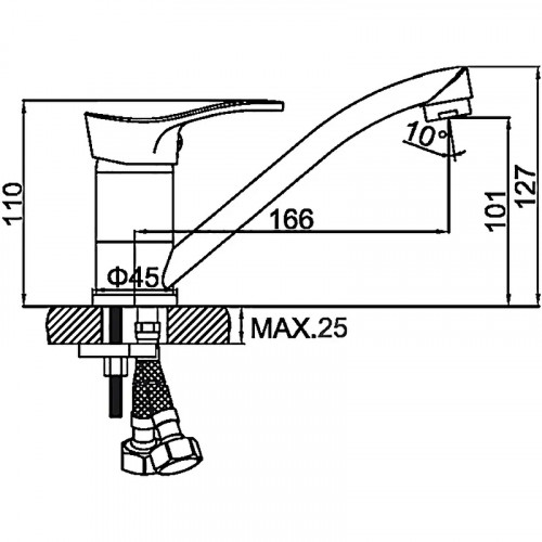 Смеситель для кухни Ledeme H14 4514-2L Хром
