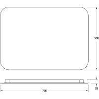 Зеркало Defesto Opti 70x50 DF 2814RH с подсветкой 21W-3000К/ИК - выключатель/Теплый белый свет