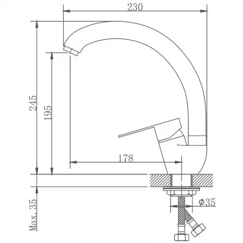 Смеситель для кухни Haiba HB41801-2 Нержавеющая сталь
