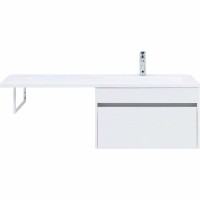 Тумба с раковиной Aquanet Токио 130 R 239218 подвесная Белая МДФ / ЛДСП