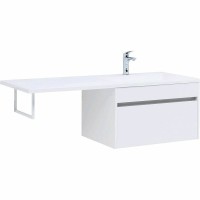 Тумба с раковиной Aquanet Токио 130 R 239218 подвесная Белая МДФ / ЛДСП