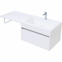Тумба с раковиной Aquanet Токио 130 R 239218 подвесная Белая МДФ / ЛДСП