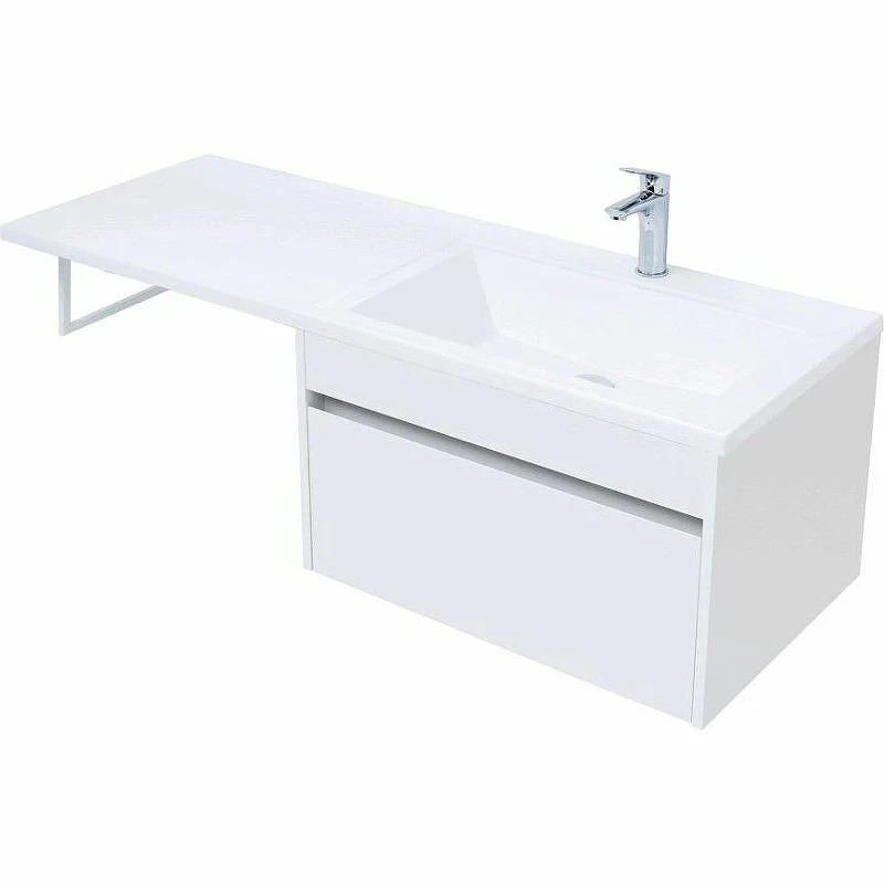 Тумба с раковиной Aquanet Токио 130 R 239218 подвесная Белая МДФ / ЛДСП