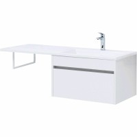 Тумба с раковиной Aquanet Токио 130 R 239218 подвесная Белая МДФ / ЛДСП