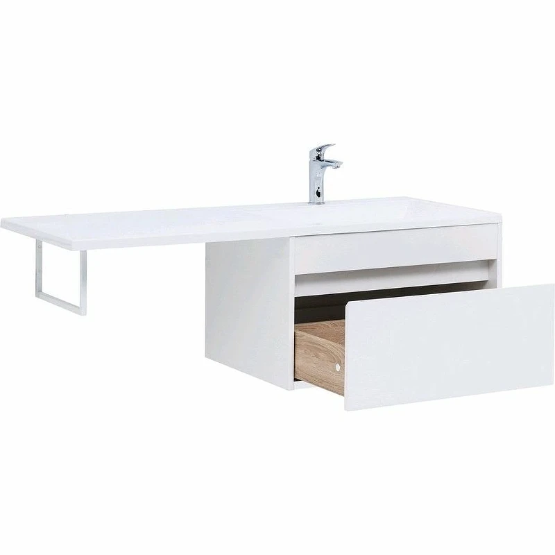 Тумба с раковиной Aquanet Токио 130 R 239218 подвесная Белая МДФ / ЛДСП
