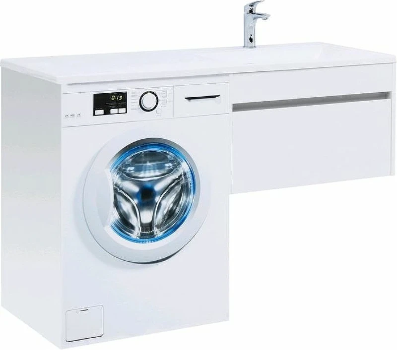 Тумба с раковиной Aquanet Токио 130 R 239218 подвесная Белая МДФ / ЛДСП