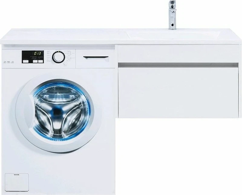 Тумба с раковиной Aquanet Токио 130 R 239218 подвесная Белая МДФ / ЛДСП