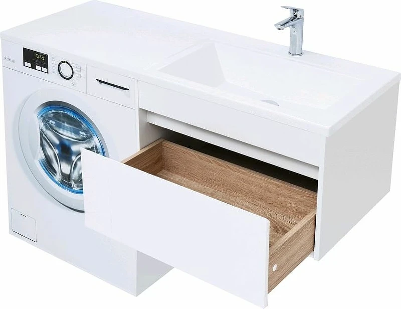 Тумба с раковиной Aquanet Токио 130 R 239218 подвесная Белая МДФ / ЛДСП