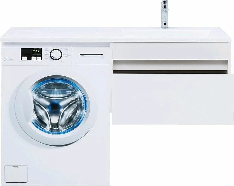Тумба с раковиной Aquanet Токио 130 R 239218 подвесная Белая МДФ / ЛДСП