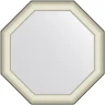 Зеркало Evoform Octagon 74x74 BY 7441 в багетной раме - Белая кожа с хромом 78 мм стекло