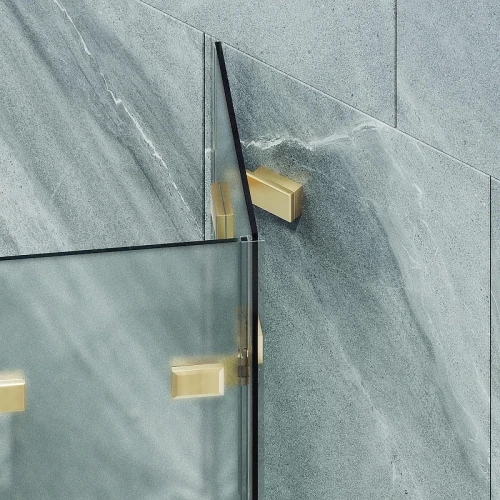 Шторка для ванны Maybah Glass MGV-581-3 750х1400 складная 3 секции Золото стекло сатиновое