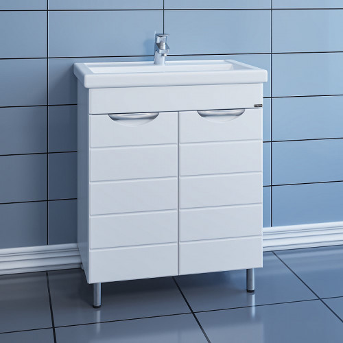 Тумба под раковину СанТа Родос 70 206018 Белая МДФ / ЛДСП