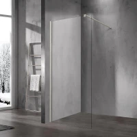 Душевая перегородка Vincea Walk-In 100 VSW-1H110CLBN профиль Брашированный никель стекло прозрачное