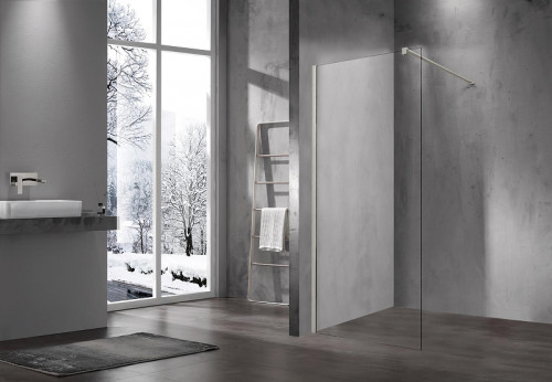 Душевая перегородка Vincea Walk-In 100 VSW-1H110CLBN профиль Брашированный никель стекло прозрачное