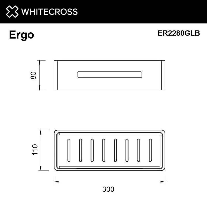 Металлическая полка Whitecross Ergo gold brushed ER2280GLB цвет Золото брашированное
