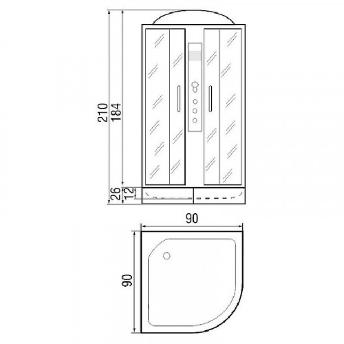 Душевая кабина River Dunay 90x90 МТ 10000002231 с поддоном