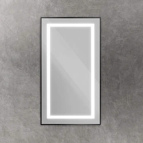 Зеркало BelBagno Kraft 50 SPC-KRAFT-500-900-SENS-NERO с подсветкой Черное с сенсорным выключателем стекло